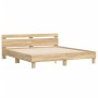 Cama con cabecero madera de ingeniería roble Sonoma 160x200 cm de , Camas y somieres - Ref: Foro24-3207408, Precio: 148,15 €,...