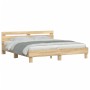 Cama con cabecero madera de ingeniería roble Sonoma 160x200 cm de , Camas y somieres - Ref: Foro24-3207408, Precio: 148,15 €,...