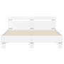 White engineered wood bed frame with headboard 140x190cm by , Beds and slatted bases - Ref: Foro24-3207434, Price: 160,80 €, ...