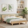 Sonoma oak engineered wood bed with headboard 140x190 cm by , Beds and slatted bases - Ref: Foro24-3207436, Price: 173,13 €, ...