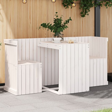 2 seater balcony set solid white pine wood by , Garden sets - Ref: Foro24-825059, Price: 150,03 €, Discount: %