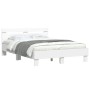 Estructura cama con cabecero madera ingeniería blanco 120x190cm de , Camas y somieres - Ref: Foro24-3207448, Precio: 121,28 €...