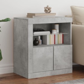 Concrete gray sideboard with LED lights 60.5x37x67 cm by , Sideboards - Ref: Foro24-836619, Price: 76,38 €, Discount: %