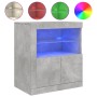 Concrete gray sideboard with LED lights 60.5x37x67 cm by , Sideboards - Ref: Foro24-836619, Price: 76,28 €, Discount: %