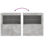 Concrete gray sideboard with LED lights 60.5x37x67 cm by , Sideboards - Ref: Foro24-836619, Price: 76,28 €, Discount: %