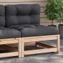 Garden sofa without armrests with solid pine wood cushions by , Modular outdoor sofas - Ref: Foro24-838077, Price: 101,19 €, ...