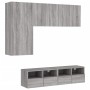 TV Wall Cabinets 4 Pieces Sonoma Gray Engineered Wood by , TV Furniture - Ref: Foro24-3216537, Price: 175,52 €, Discount: %