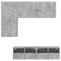 Wall TV cabinets 4 pieces engineered wood concrete gray by , TV Furniture - Ref: Foro24-3216535, Price: 171,64 €, Discount: %