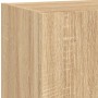 TV wall furniture with LED 5 pieces engineered wood Sonoma oak by , TV Furniture - Ref: Foro24-3216692, Price: 224,23 €, Disc...