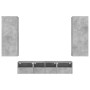 Wall TV cabinets 5 pieces engineered wood concrete gray by , TV Furniture - Ref: Foro24-3216542, Price: 197,99 €, Discount: %