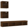 Muebles TV pared con LED 5 pzas madera ingeniería marrón roble de , Muebles TV - Ref: Foro24-3216703, Precio: 147,11 €, Descu...