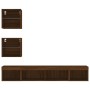 TV wall furniture with LED 5 pieces oak brown engineered wood by , TV Furniture - Ref: Foro24-3216703, Price: 146,82 €, Disco...