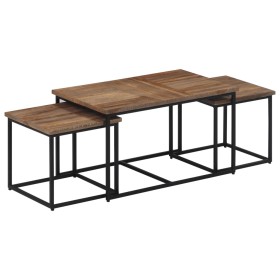 Stackable coffee tables 3 units solid teak wood by , Coffee table - Ref: Foro24-358535, Price: 148,64 €, Discount: %