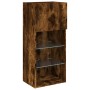 TV wall furniture with LED 5 pieces engineered wood smoked oak by , TV Furniture - Ref: Foro24-3216729, Price: 248,67 €, Disc...