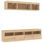 Muebles TV pared con LED 5 pzas madera ingeniería roble Sonoma de , Muebles TV - Ref: Foro24-3216720, Precio: 188,43 €, Descu...