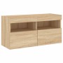 Muebles TV pared con LED 5 pzas madera ingeniería roble Sonoma de , Muebles TV - Ref: Foro24-3216720, Precio: 188,43 €, Descu...