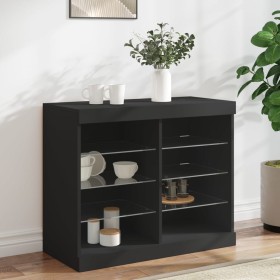 Sideboard mit LED-Leuchten schwarz 81x37x67 cm von , Sideboards - Ref: Foro24-836701, Preis: 89,50 €, Rabatt: %