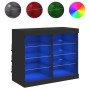 Aparador con luces LED negro 81x37x67 cm de , Aparadores - Ref: Foro24-836701, Precio: 89,50 €, Descuento: %