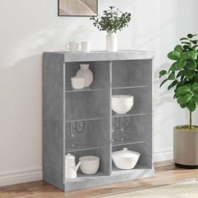 Concrete gray sideboard with LED lights 81x37x100 cm by , Sideboards - Ref: Foro24-836717, Price: 87,99 €, Discount: %