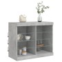 Concrete gray sideboard with LED lights 81x37x67 cm by , Sideboards - Ref: Foro24-836703, Price: 77,45 €, Discount: %