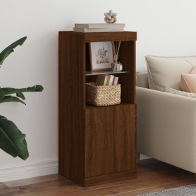 Sideboard with LED lights brown oak 41x37x100 cm by , Sideboards - Ref: Foro24-836692, Price: 74,99 €, Discount: %