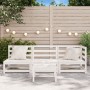 3-seater garden sofa in solid white pine wood by , Modular outdoor sofas - Ref: Foro24-837950, Price: 154,57 €, Discount: %