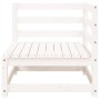 Garden sofa with footrest 2 seater solid white pine wood by , Modular outdoor sofas - Ref: Foro24-837971, Price: 133,72 €, Di...