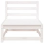 Garden sofa with footrest 2 seater solid white pine wood by , Modular outdoor sofas - Ref: Foro24-837971, Price: 133,72 €, Di...