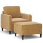 Sillón con taburete terciopelo marrón 60 cm de , Sofás - Ref: Foro24-3201171, Precio: 197,99 €, Descuento: %