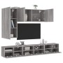 TV Wall Cabinets 5 Pieces Sonoma Gray Engineered Wood by , TV Furniture - Ref: Foro24-3216563, Price: 221,09 €, Discount: %