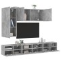 Muebles de TV de pared 5 pzas madera ingeniería gris hormigón de , Muebles TV - Ref: Foro24-3216561, Precio: 212,14 €, Descue...