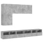 Wall TV cabinets 5 pieces engineered wood concrete gray by , TV Furniture - Ref: Foro24-3216561, Price: 212,14 €, Discount: %