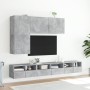 Wall TV cabinets 5 pieces engineered wood concrete gray by , TV Furniture - Ref: Foro24-3216561, Price: 212,14 €, Discount: %