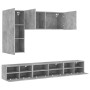 Wall TV cabinets 5 pieces engineered wood concrete gray by , TV Furniture - Ref: Foro24-3216561, Price: 212,14 €, Discount: %