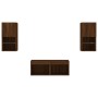 Wall TV cabinets with LED lights 4 pieces oak brown by , TV Furniture - Ref: Foro24-3216575, Price: 120,18 €, Discount: %