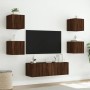 Wall TV cabinets with LED lights 5 pieces oak brown by , TV Furniture - Ref: Foro24-3216866, Price: 164,28 €, Discount: %