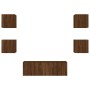 Wall TV cabinets with LED lights 5 pieces oak brown by , TV Furniture - Ref: Foro24-3216866, Price: 164,28 €, Discount: %