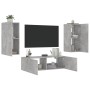 Wall TV cabinets with LED lights 3 pieces concrete gray by , TV Furniture - Ref: Foro24-3216870, Price: 156,17 €, Discount: %