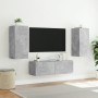 Wall TV cabinets with LED lights 3 pieces concrete gray by , TV Furniture - Ref: Foro24-3216870, Price: 156,17 €, Discount: %