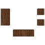 Wall TV cabinets with LED lights 4 pieces oak brown by , TV Furniture - Ref: Foro24-3216887, Price: 167,63 €, Discount: %