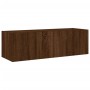 Wall TV cabinets with LED lights 4 pieces oak brown by , TV Furniture - Ref: Foro24-3216887, Price: 167,63 €, Discount: %