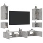 Wand-TV-Schränke mit LED-Leuchten 6 Stück betongrau von , TV-Möbel - Ref: Foro24-3216891, Preis: 262,46 €, Rabatt: %