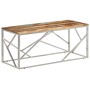 Silver stainless steel and solid recycled wood coffee table by , Coffee table - Ref: Foro24-349944, Price: 86,99 €, Discount: %