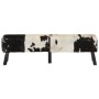 Black and white genuine goat leather bench 160x28x50 cm by , Benches for halls and storage - Ref: Foro24-355848, Price: 268,1...