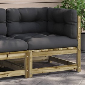 Eckgartensofa mit Kissen aus imprägniertem Kiefernholz von , Modulare Sofas für den Außenbereich - Ref: Foro24-838068, Preis:...