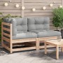 2-Sitzer-Gartensofa mit Kissen aus massivem Kiefernholz von , Modulare Sofas für den Außenbereich - Ref: Foro24-838118, Preis...