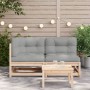 2-Sitzer-Gartensofa mit Kissen aus massivem Kiefernholz von , Modulare Sofas für den Außenbereich - Ref: Foro24-838118, Preis...