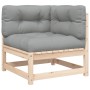 2-Sitzer-Gartensofa mit Kissen aus massivem Kiefernholz von , Modulare Sofas für den Außenbereich - Ref: Foro24-838118, Preis...