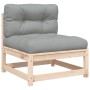 2-Sitzer-Gartensofa mit Kissen aus massivem Kiefernholz von , Modulare Sofas für den Außenbereich - Ref: Foro24-838118, Preis...