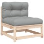 Garden sofa without armrests with cushions and footrest by , Modular outdoor sofas - Ref: Foro24-838126, Price: 118,56 €, Dis...